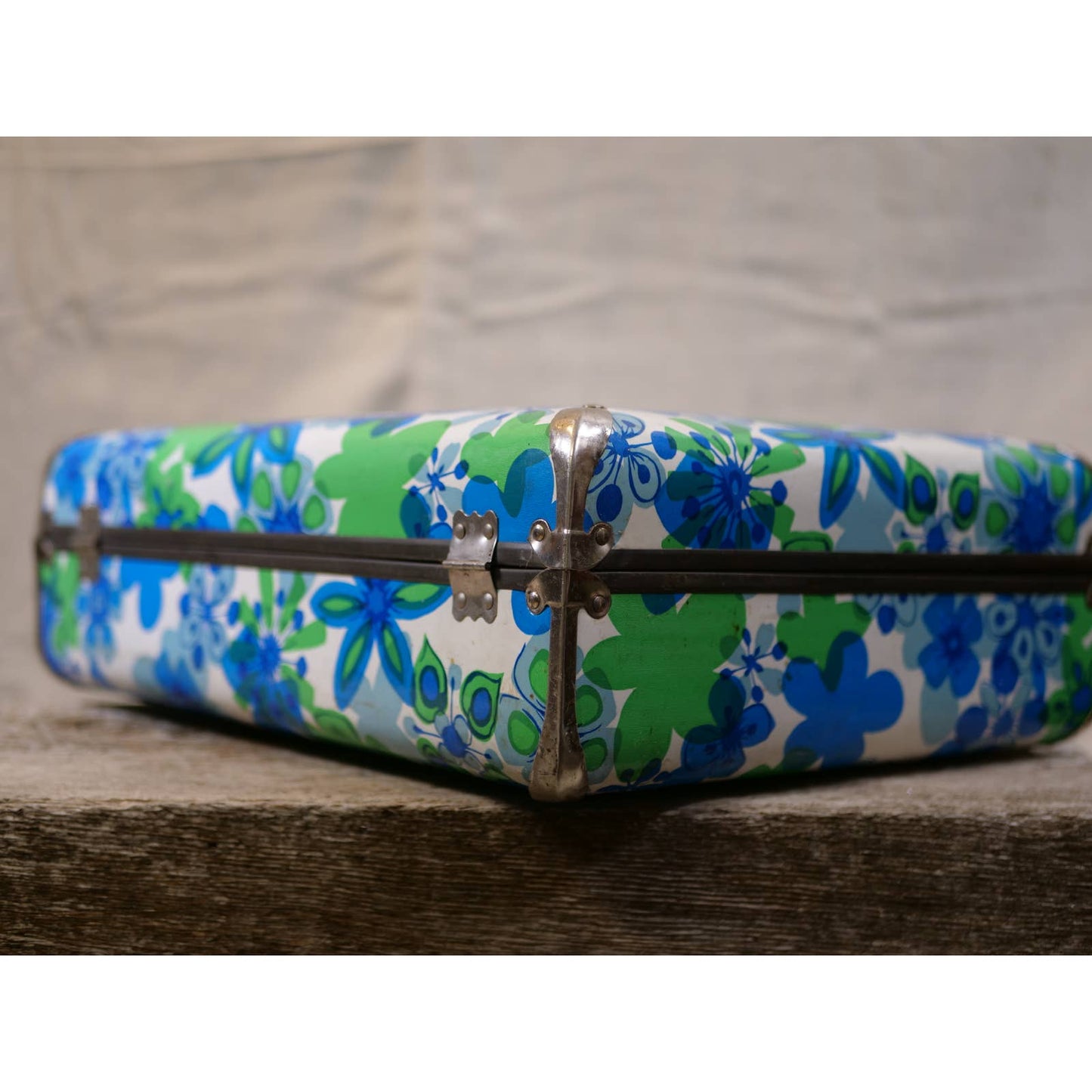 Vintage Floral Suitcase 1960s 1970s Flower Power