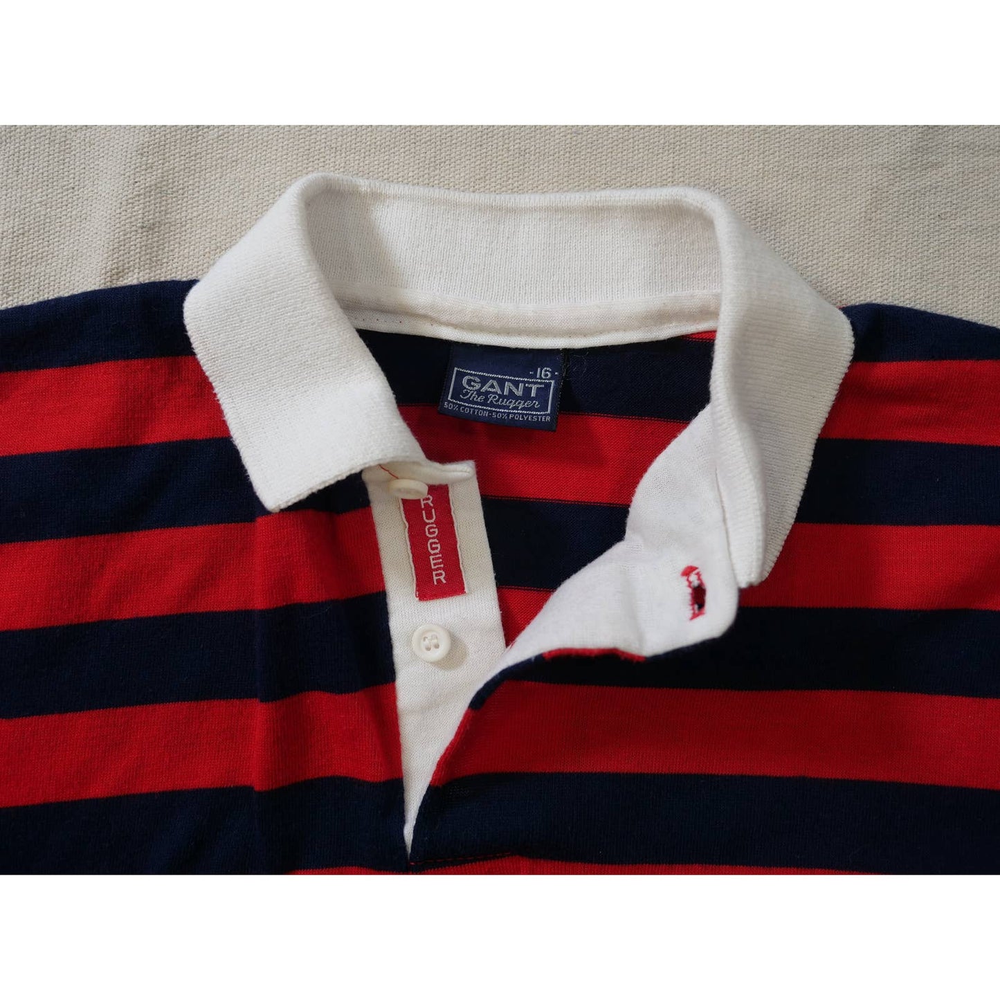 Vintage Gant Boys Polo Shirt - Size 16 - Collar Flare Rugger