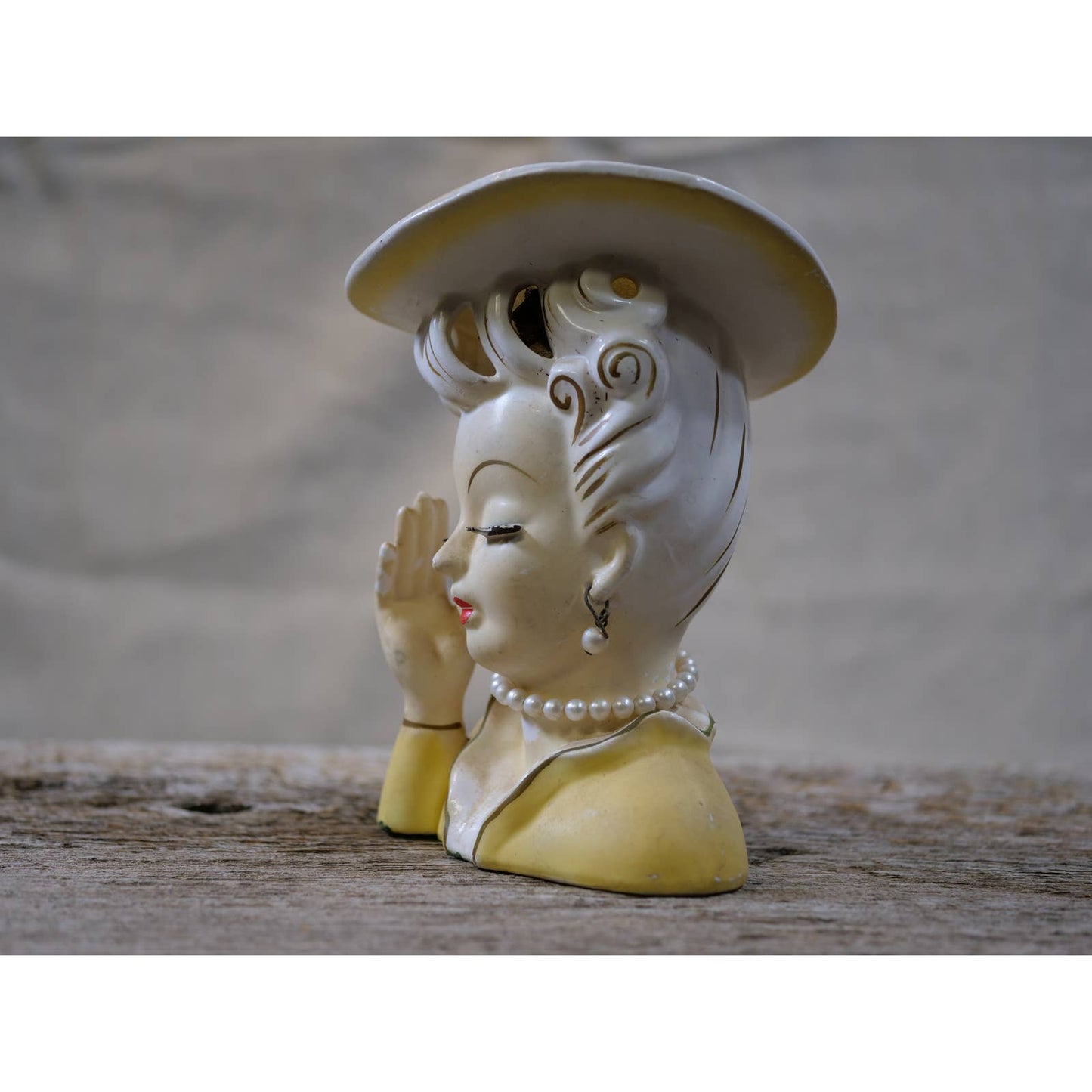 Vintage Rare Lady Head Vase 1950s Made in Japan ArtMark