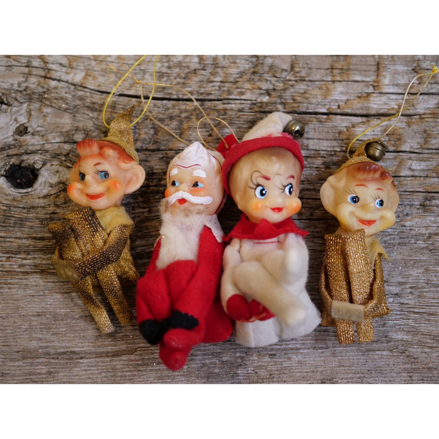 Vintage Christmas Elves Elf - Lot of 9 including Santa