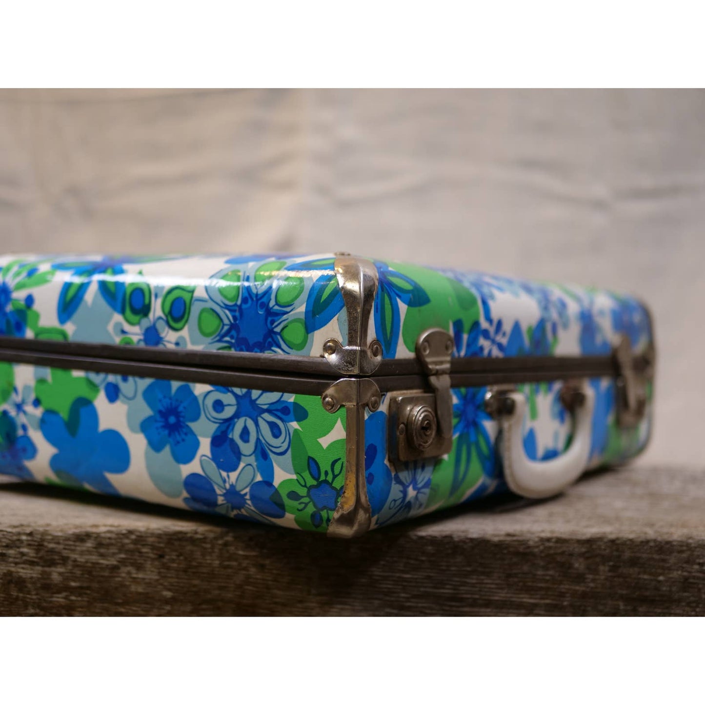 Vintage Floral Suitcase 1960s 1970s Flower Power