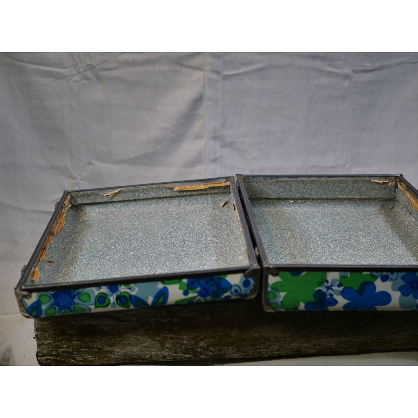 Vintage Floral Suitcase 1960s 1970s Flower Power
