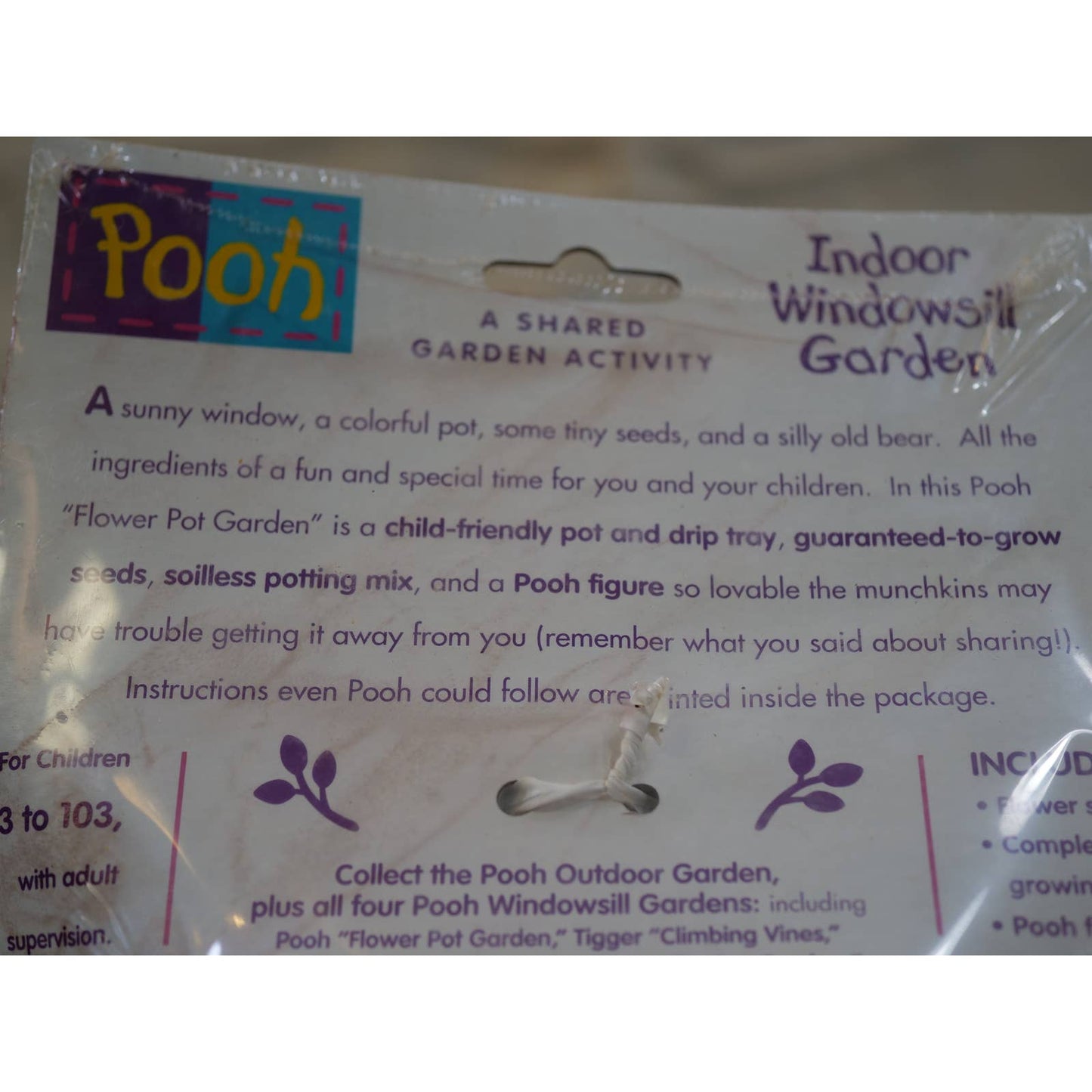 Pooh in a Bucket!!!- Flower Pot Garden Growing Kit - Vintage - Original Package