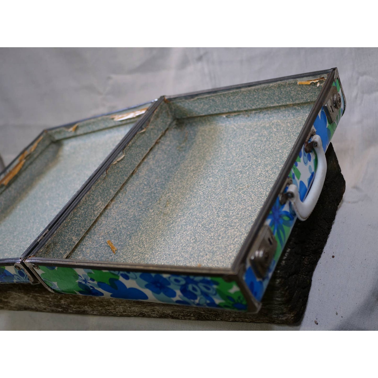 Vintage Floral Suitcase 1960s 1970s Flower Power