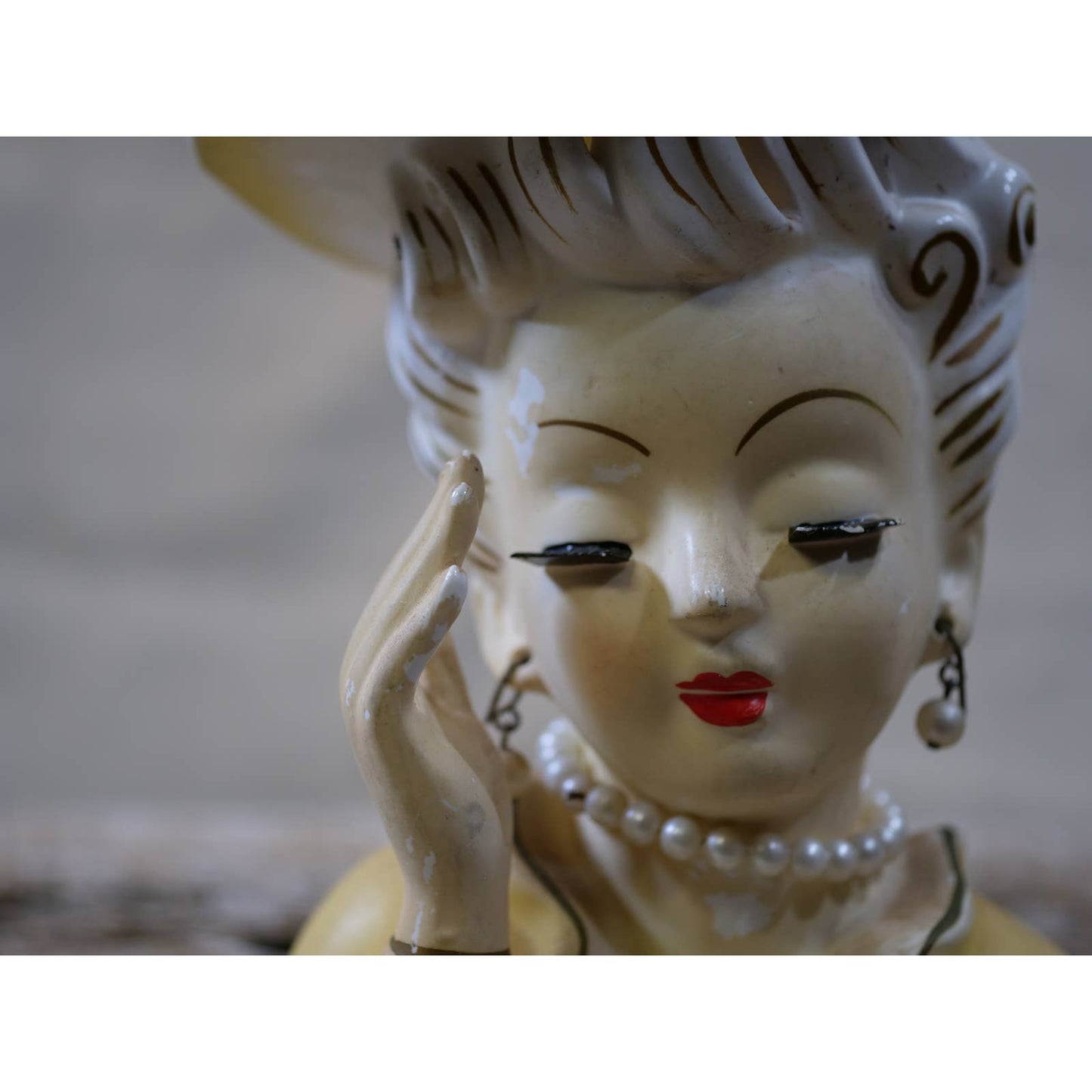Vintage Rare Lady Head Vase 1950s Made in Japan ArtMark