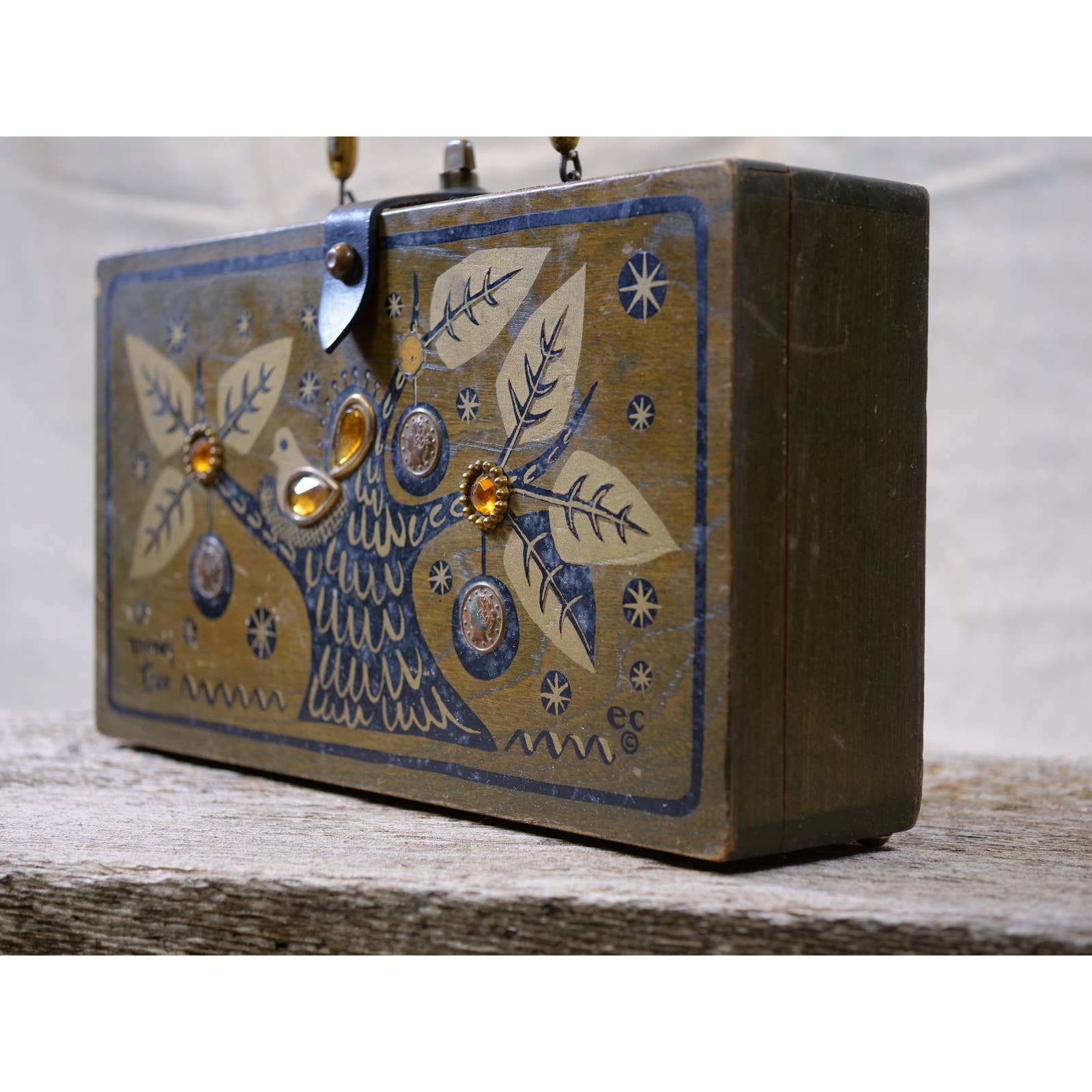 money tree box Vintage Enid Collins Money Tree Wood Box Purse