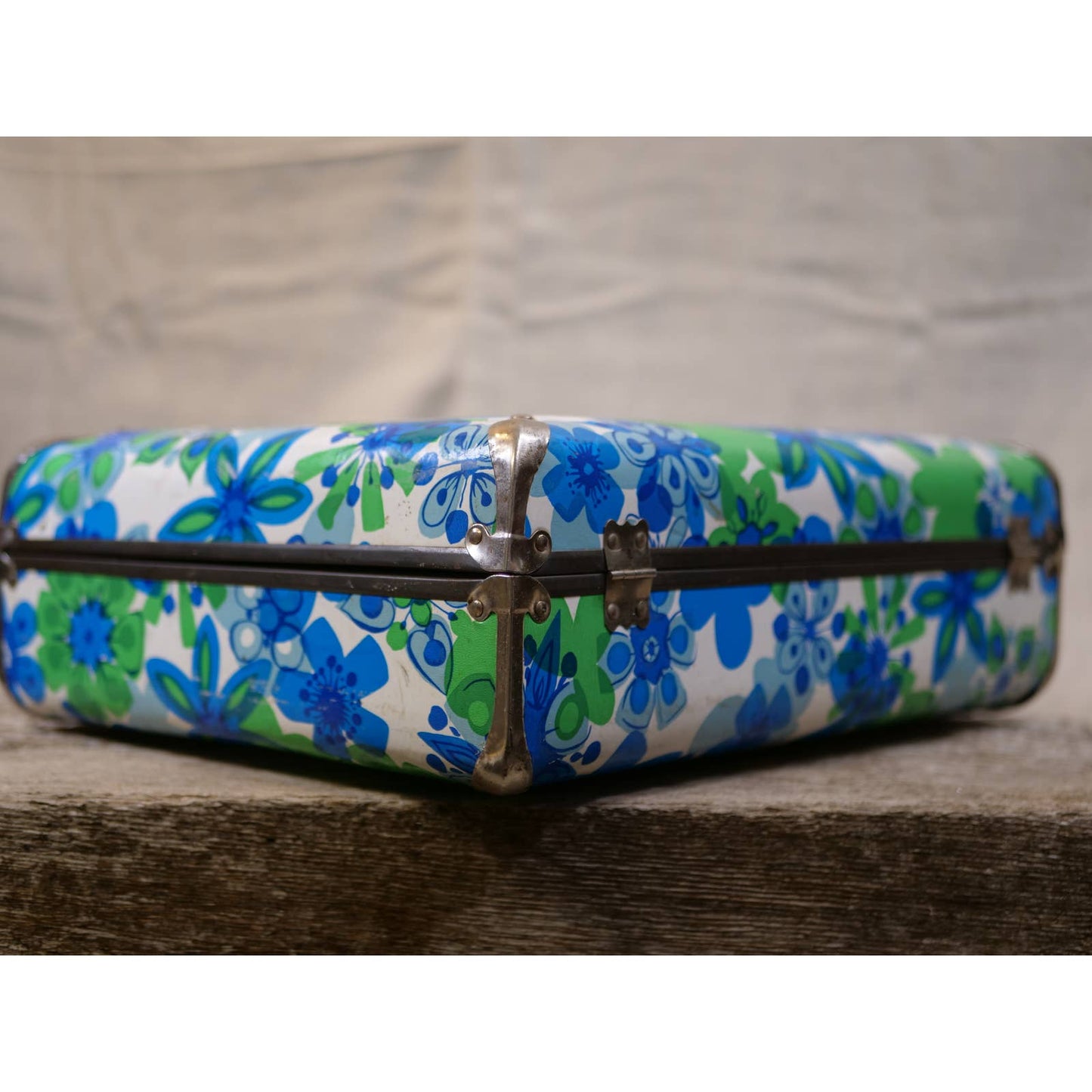 Vintage Floral Suitcase 1960s 1970s Flower Power