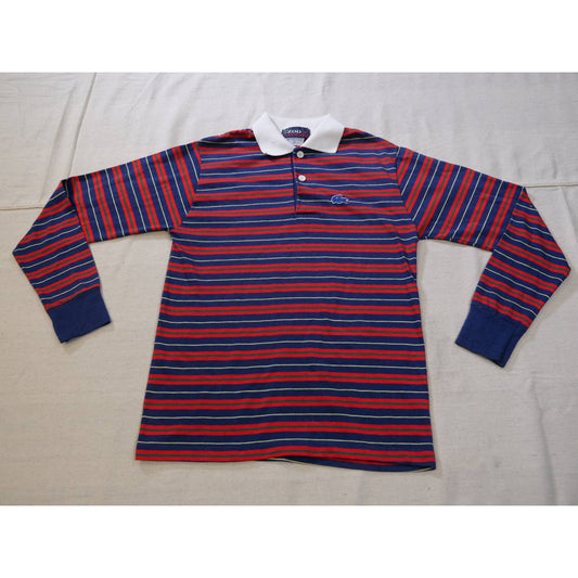 Vintage Izod Lacoste Boys Long Sleeve Polo Shirt Size 16 Blue Alligator