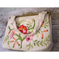 Vintage Crewel Embroidery Purse Bag Floral Handmade 70s Boho