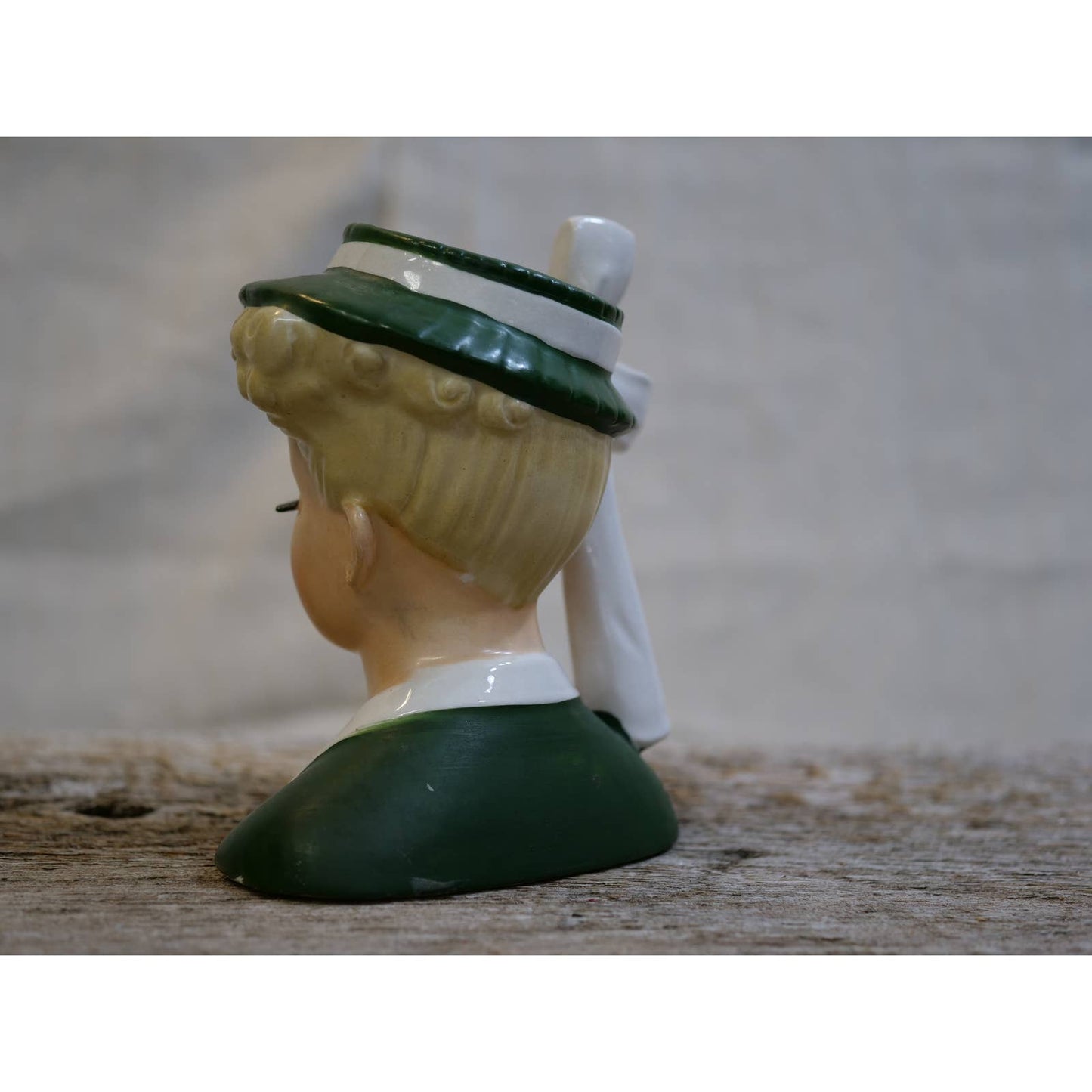 Vintage Napco Lady Head Vase Lucille Ball / Madonna C2633B Green 1956 Japan Mid Century Modern