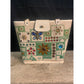 Vintage Enid Collins Bucket Purse "Jewel Patch"  1960's Canvas Leather