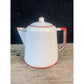 Vintage White and Red Granite Ware Coffee Pot