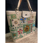 Vintage Enid Collins Bucket Purse "Jewel Patch"  1960's Canvas Leather